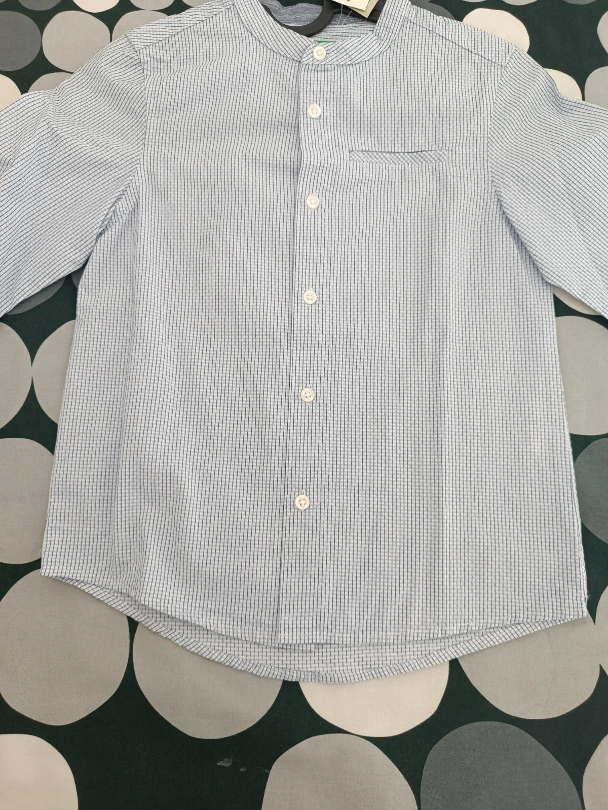 Chemise à carreaux bleue et blanche de Benetton - 6/7 ans – photo 6